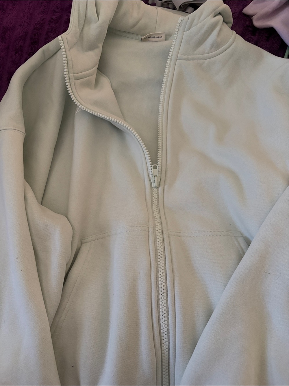 Women's Light Mint Zip Hoodie Jacket